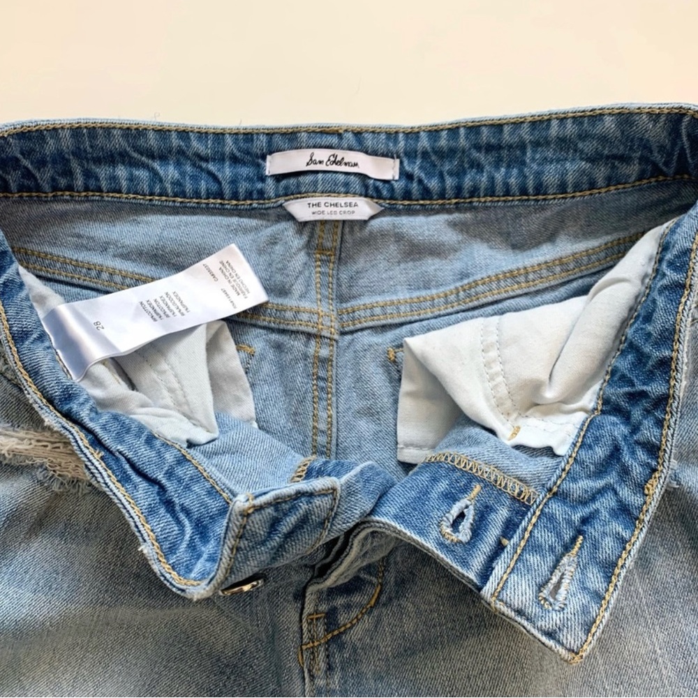 Sam Edelman Chelsea High Rise Wide Leg Crop Denim Jeans - Picture 7 of 12